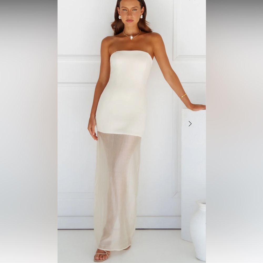 Hello Molly- CHLOE SHEER DRESS CHALK